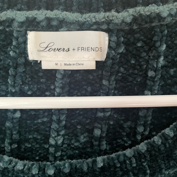 Lovers + Friends Green Crew Neck Sweater Plush Textured Size Medium - Picture 4 of 8